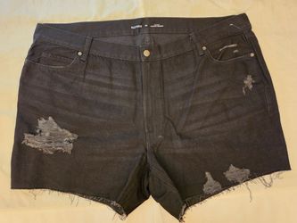 Old Navy Black Distressed Denim Shorts Size 24 NWOT