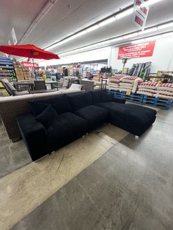 Black Corduroy Sectional