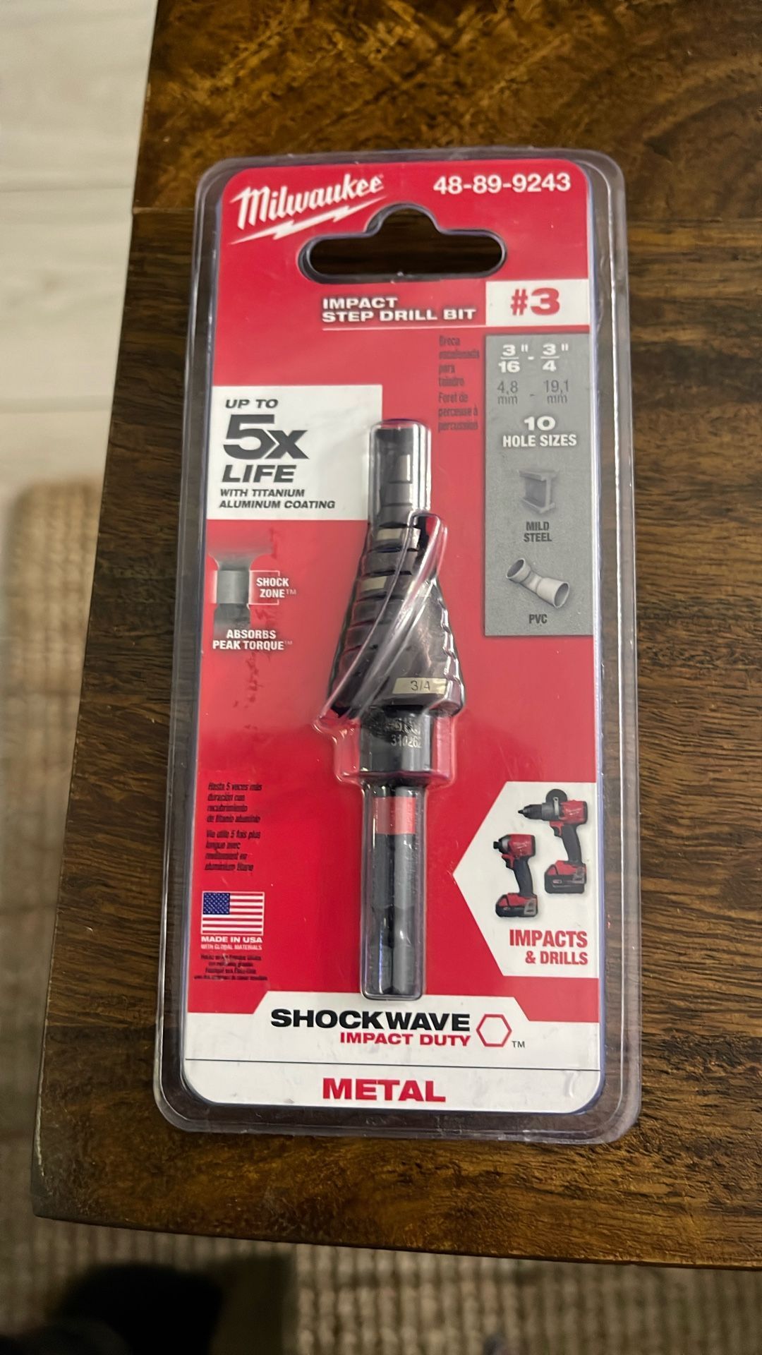 Milwaukee , Step Drill Bit , # 3  New 