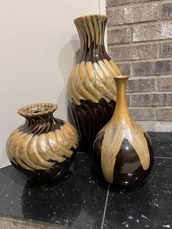 3 piece Ceramic Flower Vase, Home Decor, Living Room Decoration