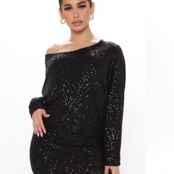 Black Sequin Dress