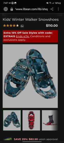 L.L.Bean Youth Winter Walker Snowshoes Brand new