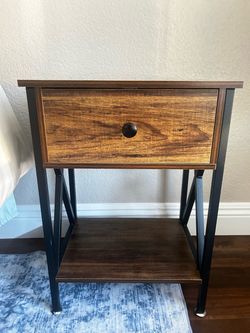 Nightstand with Drawer and Shelf x2