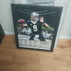 Drew brees framed picture wit stats