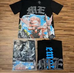 Blue and Black Graphic mixed emotions T-Shirts Bundle – Angel Print