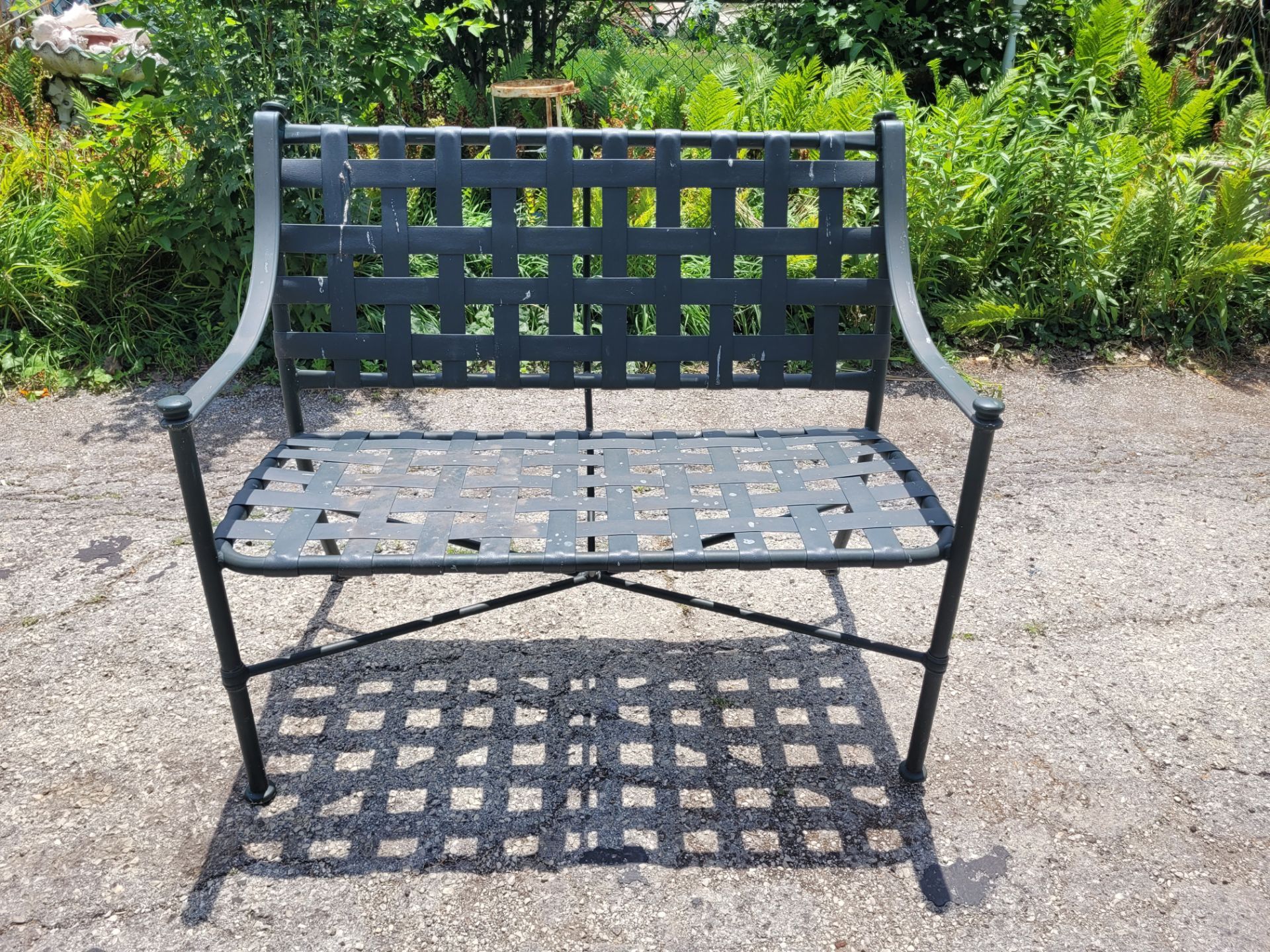 Cast aluminum garden bench
