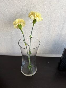 Classic Clear Glass Vase - Flared/Hourglass Shape