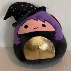 Kelly Toy Squishmallow Voodie 8Halloween Witch Black Gold Purple Plush