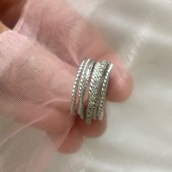David Yurman Crossover Ring Paved Diamonds 