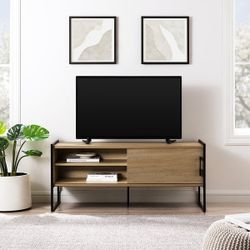 Contemporary Wood Media Consolein Coastal Oak(New In A Box)