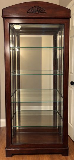 Wood and Glass Curio Display Cabinet