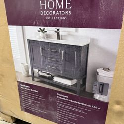 Home Decoration Southgate 42” Vanity in Dark Charcoal with White Cultured Marble Top