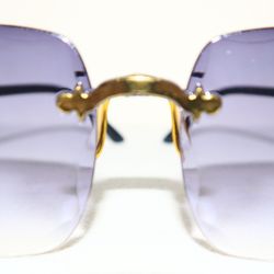 Rimless Oversized Square Fashion Glasses For Women Purple Gradient