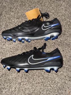 Nike Tiempo Legend 10 Elite Firm Ground "Black/Hyper Royal/Chrome" Grade School Kids' Soccer Cleats