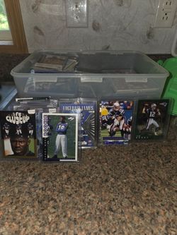 Sports cards from 1970s-2000s.