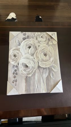 Floral framed canvas ready to hang