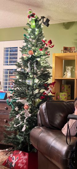 $29 7ft TREE green Artificial fake Christmas NARROW 