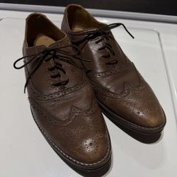 Mens Oxford Hush Puppies Wing Tip Dress Shoes 9.5 - Used