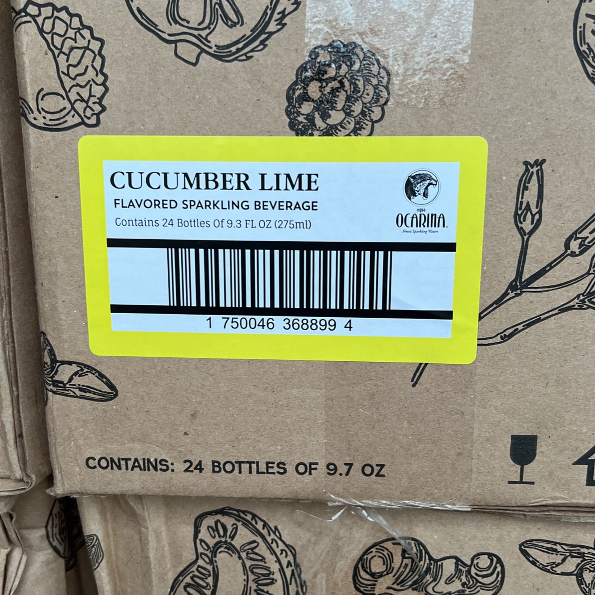 One Case Of Ocarina Sparkling Seltzer, Water In A Glass Bottle for Sale