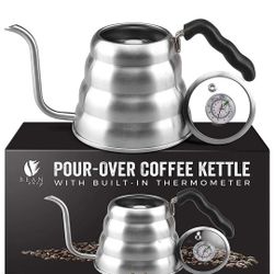 Bean Envy Pour over Gooseneck Coffee Kettle With Thermometer 