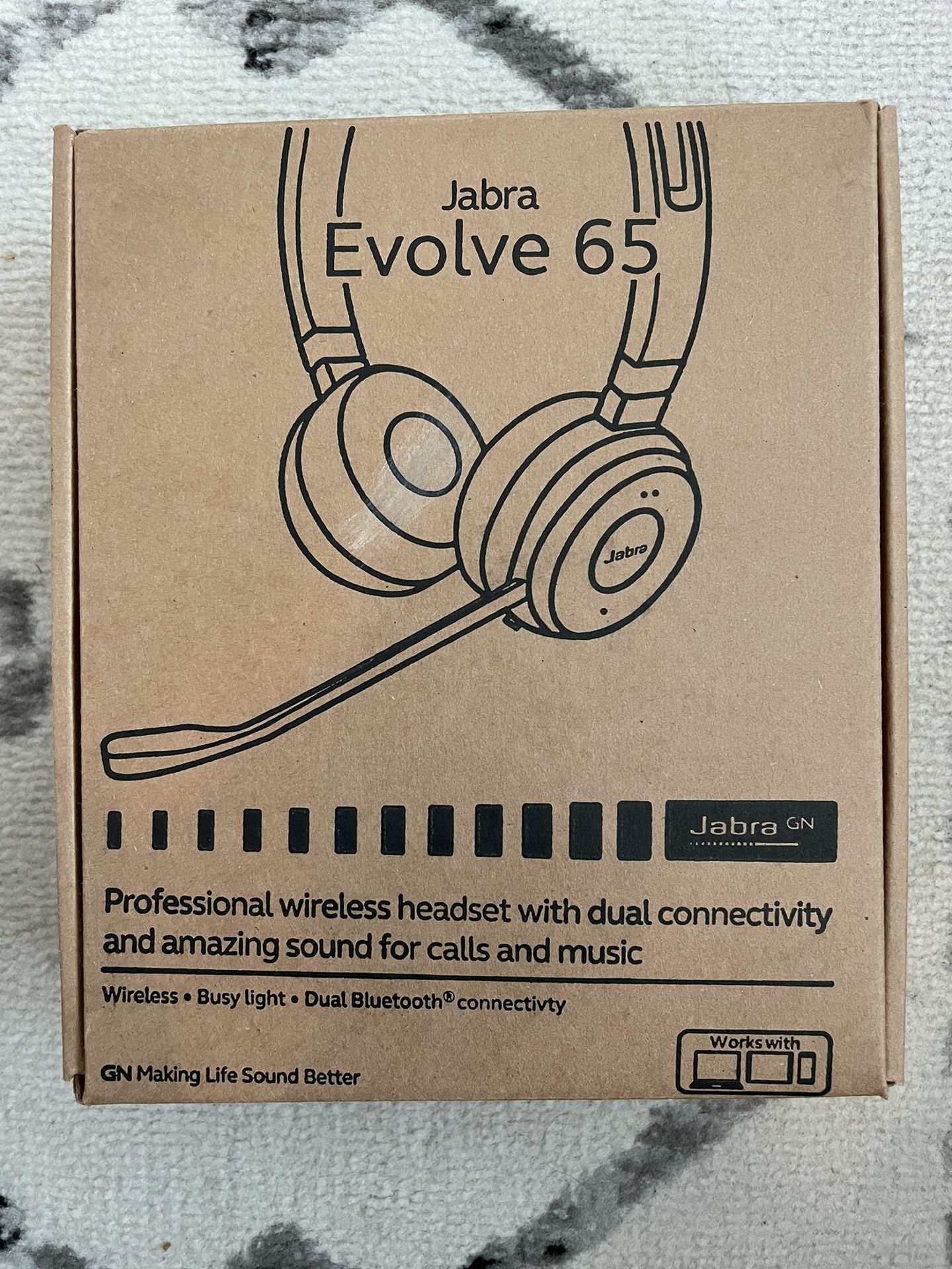 Jabra Evolve 65 MS Wireless Headset, Stereo – Includes Link 370 USB Adapter