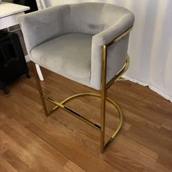 1 Gold And Gray Barstool