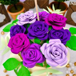 Forever Paper Bouquet Of Roses With Removable Lid And Space For Chocolates