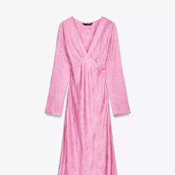 zara jacquard mini dress pink size XS