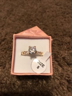 Women’s white gold plated cz diamond wedding ring size / 8