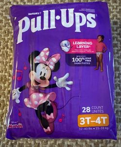 New One (1) Huggies Pull-Ups Girls' Potty Training Pants Underwear Size 3T-4T (32-40 lbs), 28 Count