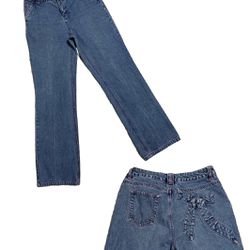 Vintage Forenza Jeans Flare Leg High Waist Ribbon Pocket Size 6 Women’s Blue