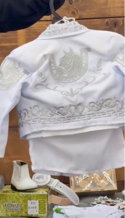 Brand New Charro Baptsim Outfit white and silver