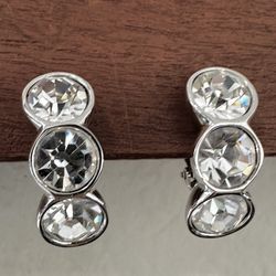 Swarovski Swan Logo Crystal Clip-On Earrings