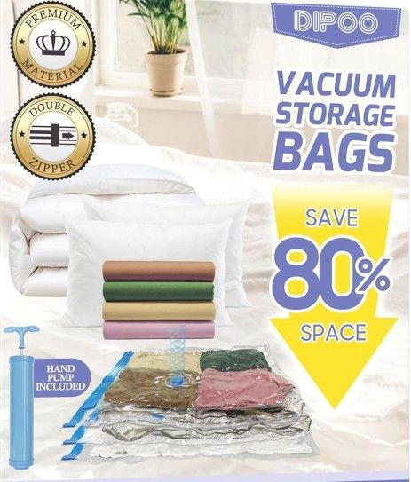 10 Pk Jumbo Vacuum Storage Bags With Hand Pump