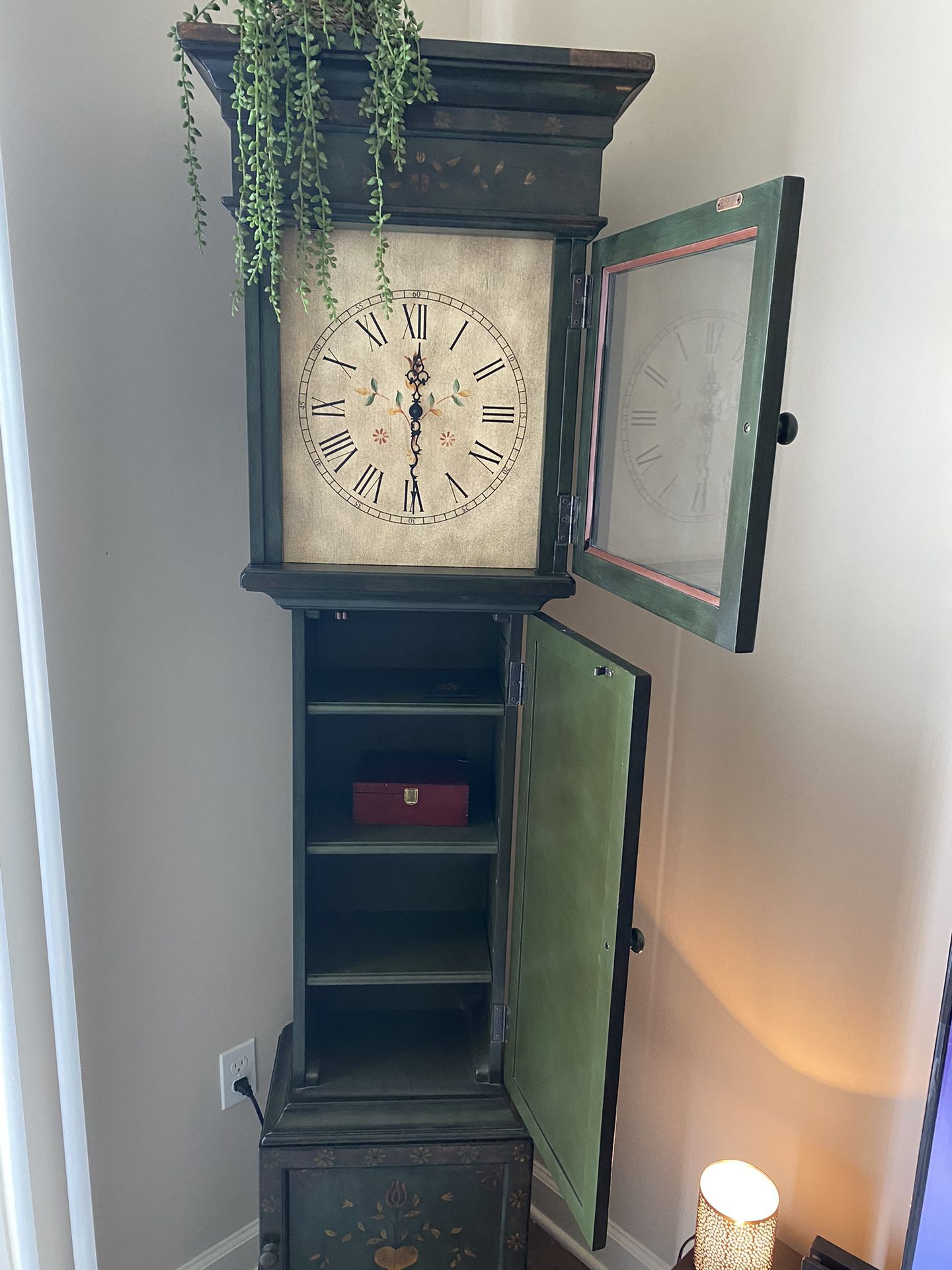 Single Door Armoire Grandfather Clock