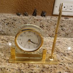 Vintage Seth Thomas Alarm Clock With Pen

