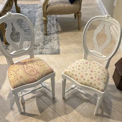 Set Of Two Chairs For Kids, Wooden Frame Could Use Paint Touch Up