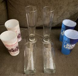 4 sets of Budweiser glass & 4 sets colorful Budweiser glasses