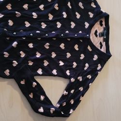 Womens Forever 21 Heart Sweater Size Small