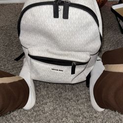 White & Black MK Designer Backpack