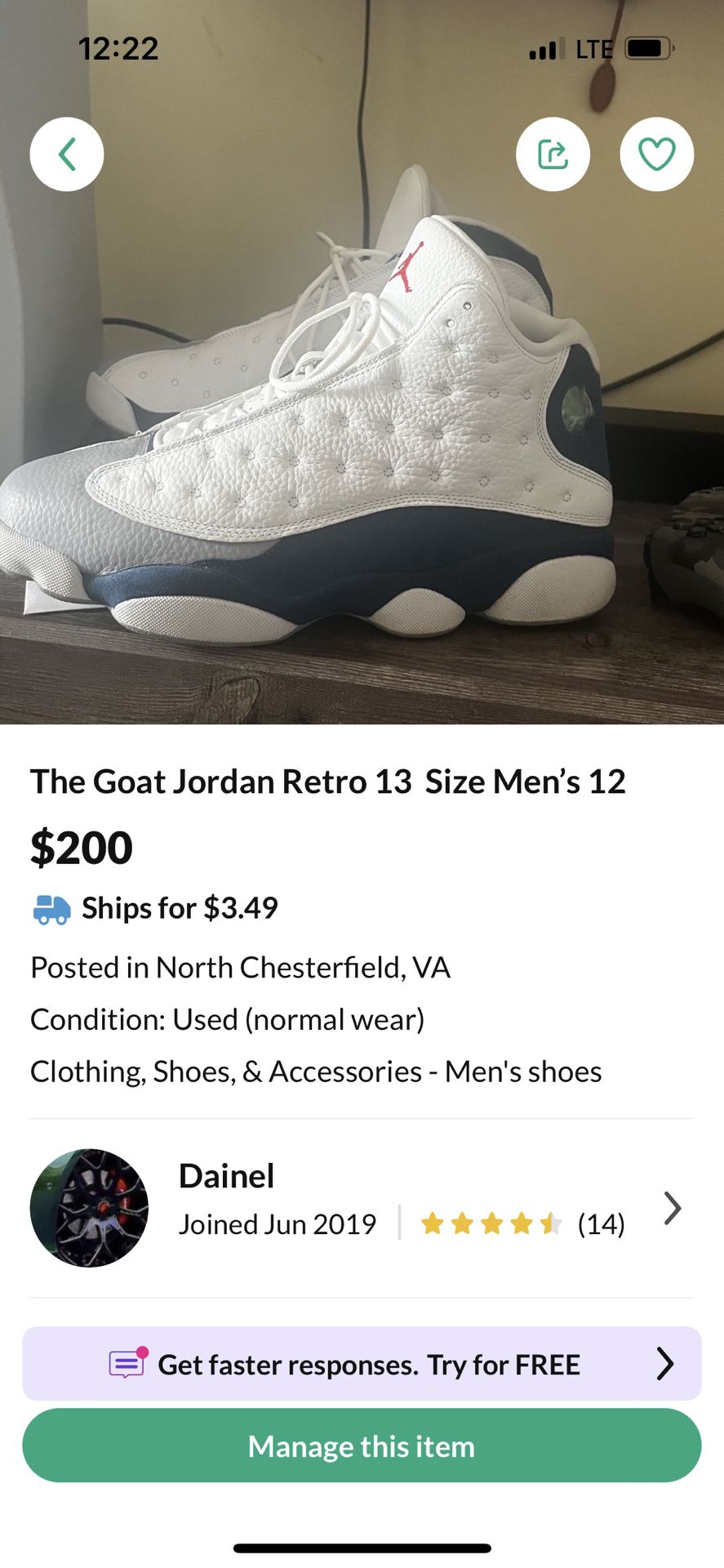 Retro Jordan 13 Size Men’s 12