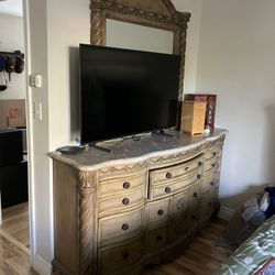 Ashley Dresser With Mirror With Stone Top