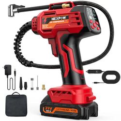 NEW - Cordless Tire Inflator, Digital Gauge and LED Light