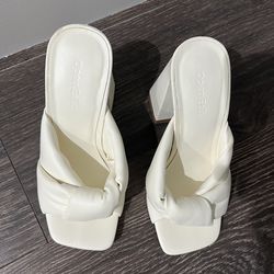 Size 4.5 White Block Heels
