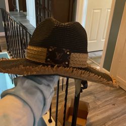 Upcycled Louis Vuitton Straw Hat 