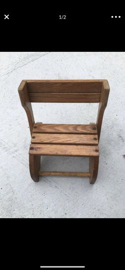 Antique Folding Wood Step Stool
