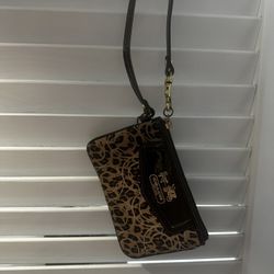 Coach Leopard Print Wristlet