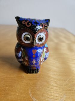 Judie Ingram Copper Enameled Cloisonne Owl