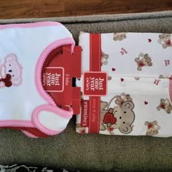 Valentine Baby Sleeper And Bibs