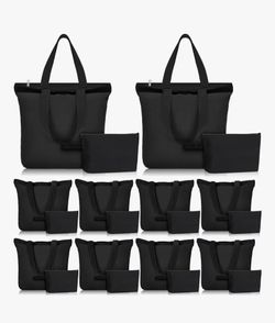 SilkFly Tote Bag with Handle & Zipper (10pk)(Blk)
